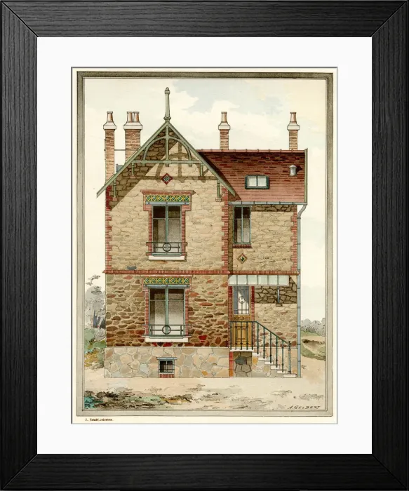 Framed Print : NEAT FRENCH VILLA Framed Print : NEAT FRENCH VILLA