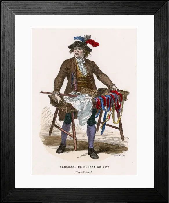 Framed Print : FRENCH RIBBON SELLER
