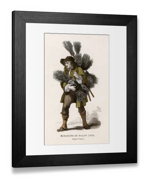 Framed Print : PARISIAN BROOM SELLER Framed Print : PARISIAN BROOM SELLER