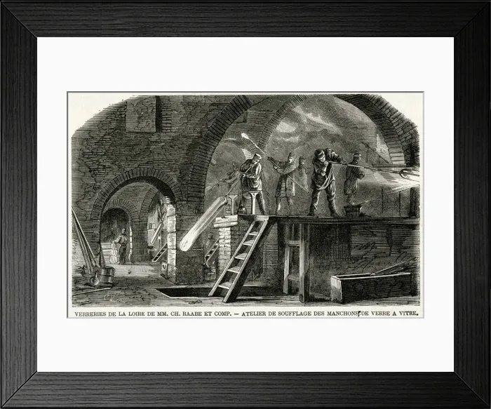 Framed Print : FRENCH GLASS WORKS 1832 Framed Print : FRENCH GLASS WORKS 1832