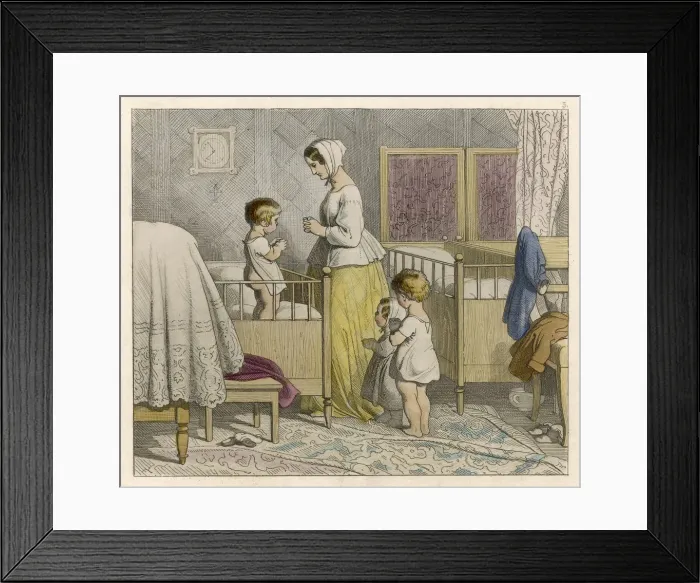 Framed Print : BEDTIME PRAYERS 1852 Framed Print : BEDTIME PRAYERS 1852