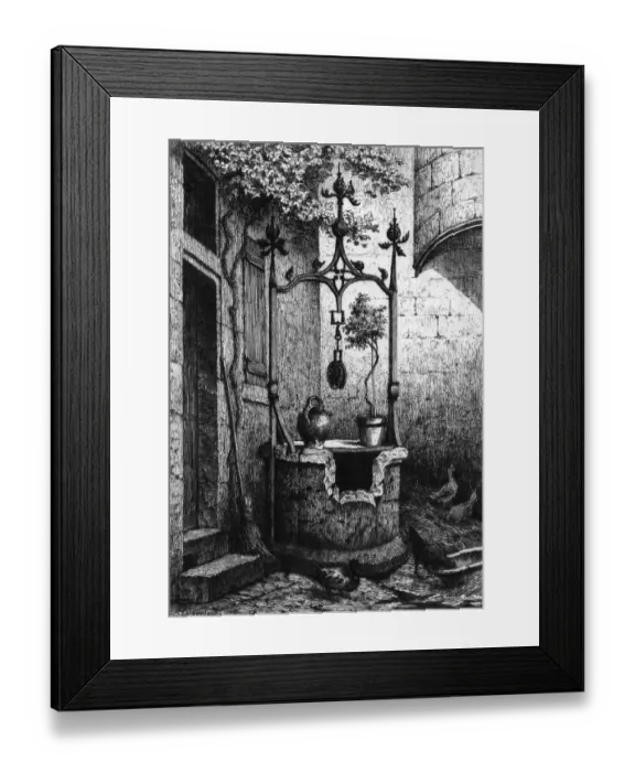 Framed Print : WELL AT MOULINS, FRANCE Framed Print : WELL AT MOULINS, FRANCE