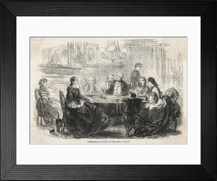 Framed Print : PATERFAMILIASS CENSUS 1861 Framed Print : PATERFAMILIASS CENSUS 1861