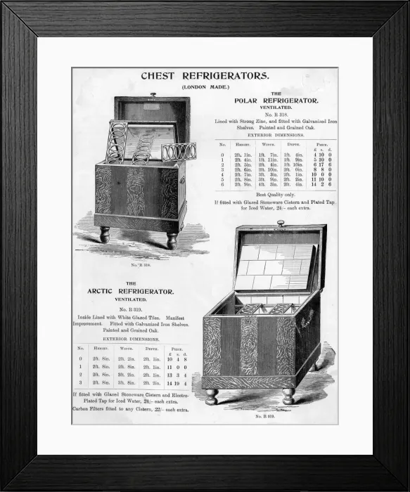 Framed Print : CHEST REFRIGERATORS / 1900 Framed Print : CHEST REFRIGERATORS / 1900