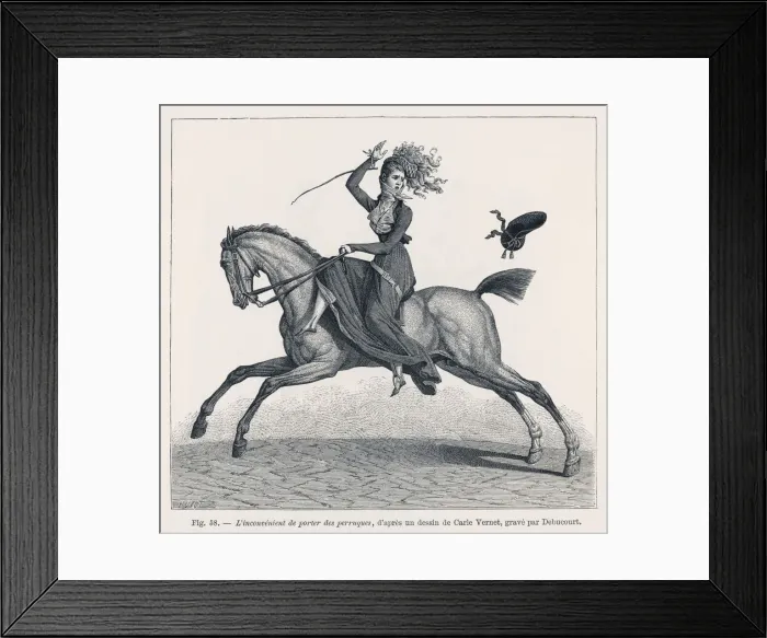 Framed Print : WIG FALLS OFF OUT RIDING Framed Print : WIG FALLS OFF OUT RIDING