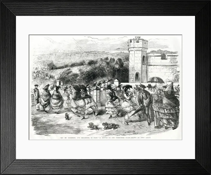Framed Print : Rain on Yorkshire Coast 1856