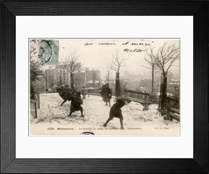 Framed Print : Snowballing in Montmartre, Paris, France Framed Print : Snowballing in Montmartre, Paris, France
