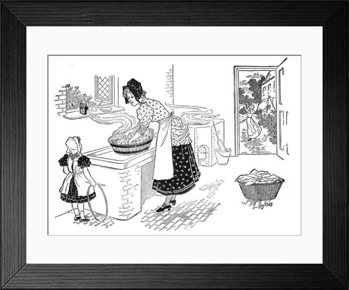 Framed Print : WASHING DAY / MOTHER / CHILD Framed Print : WASHING DAY / MOTHER / CHILD