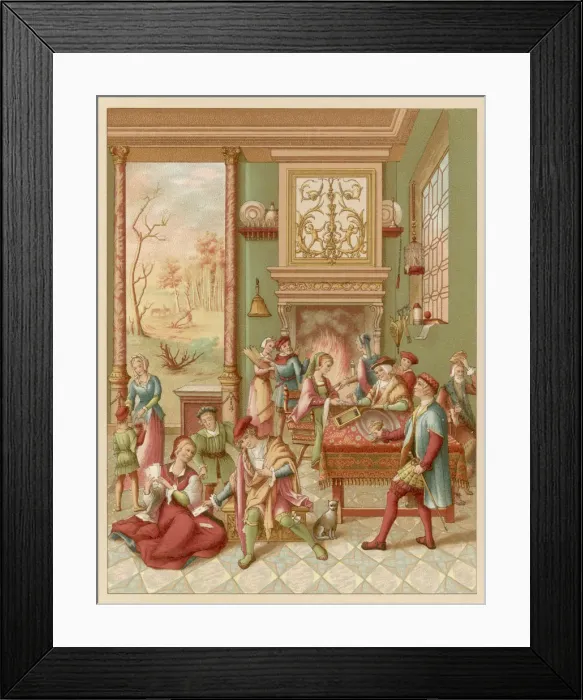 Framed Print : 16th century Social Interior Framed Print : 16th century Social Interior