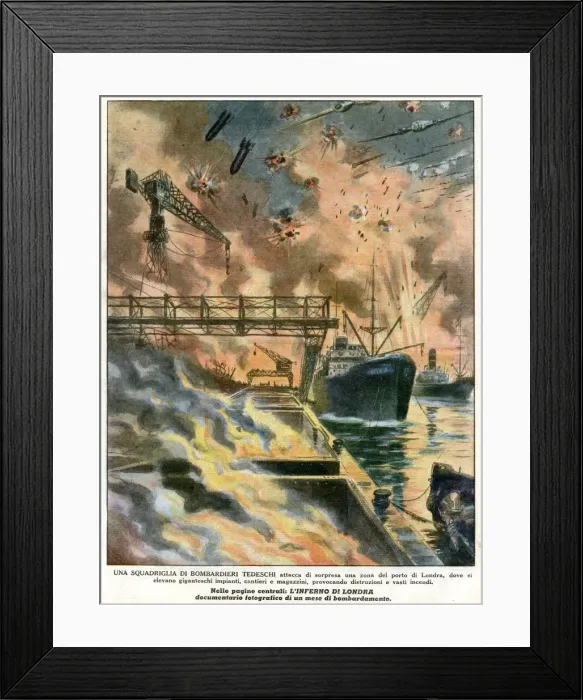 Framed Print : GERMAN NIGHT BOMBING Framed Print : GERMAN NIGHT BOMBING