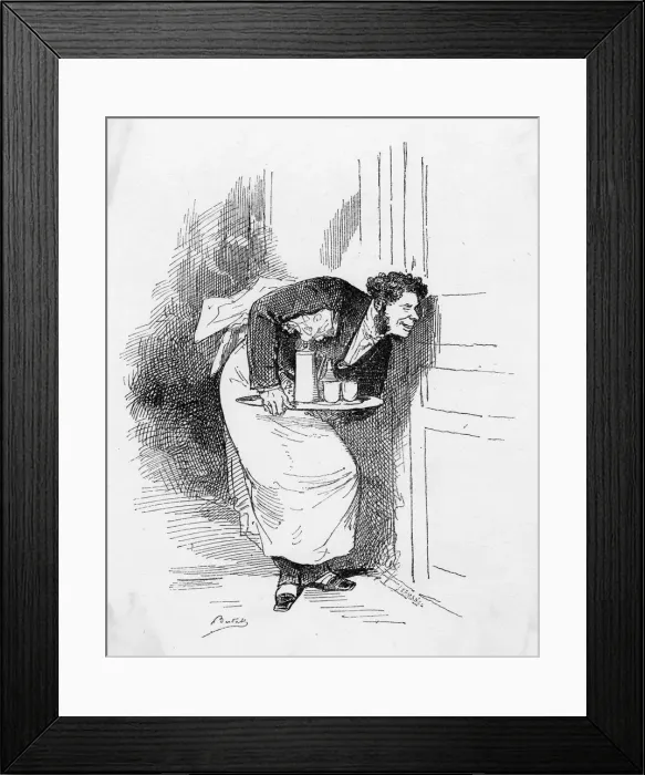 Framed Print : PEEPING WAITER 1879 Framed Print : PEEPING WAITER 1879