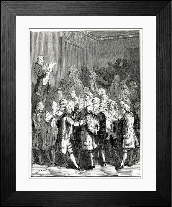 Framed Print : Benjamin Franklin - Royal Society derides his discoveries Framed Print : Benjamin Franklin - Royal Society derides his discoveries