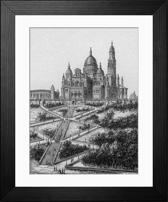 Framed Print : PARIS  /  SACRE COEUR 1889