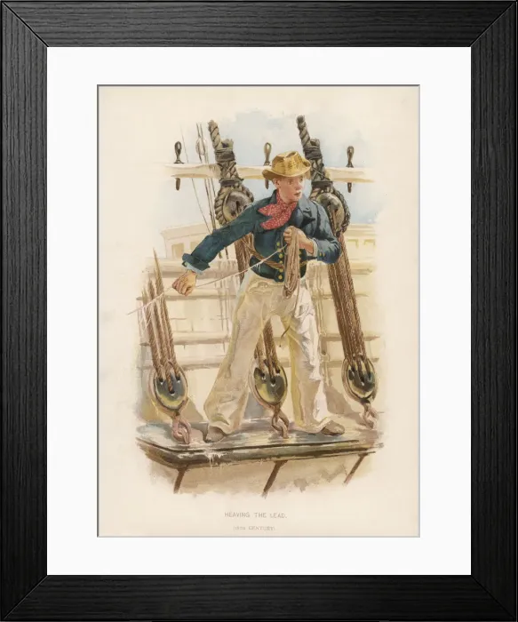 Framed Print : Sailor - Heaving the Lead Framed Print : Sailor - Heaving the Lead