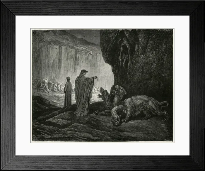 Framed Print : Three-Headed Dog - Cerberu Framed Print : Three-Headed Dog - Cerberu