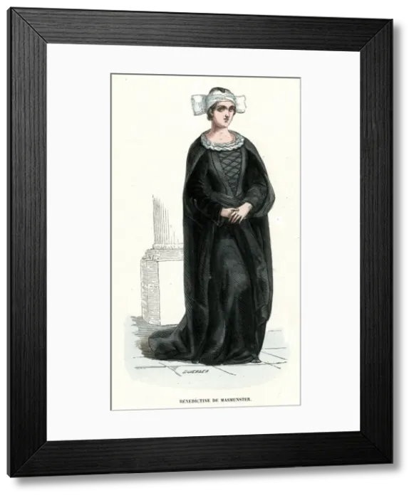 Framed Print : BENEDICTINE NUN, ALSACE Framed Print : BENEDICTINE NUN, ALSACE