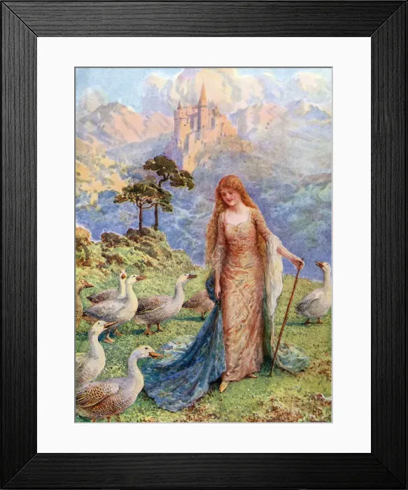 Framed Print : THE GOOSE GIRL & GEESE THE GOOSE GIRL & GEESE Framed Print : THE GOOSE GIRL & GEESE THE GOOSE GIRL & GEESE