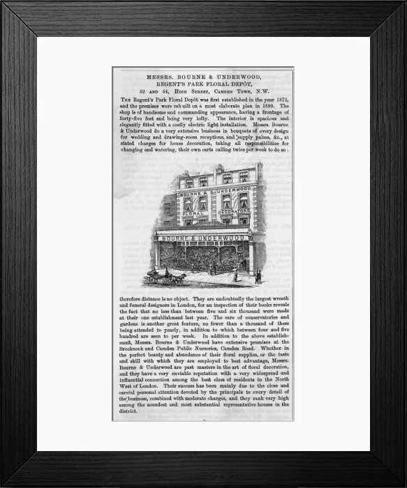 Framed Print : BOURNE & UNDERWOOD FLORIST BOURNE & UNDERWOOD FLORIST