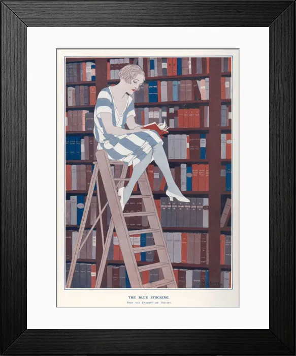 Framed Print : Woman reading in library Framed Print : Woman reading in library