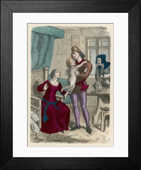 Framed Print : 14Th Century Family Framed Print : 14Th Century Family