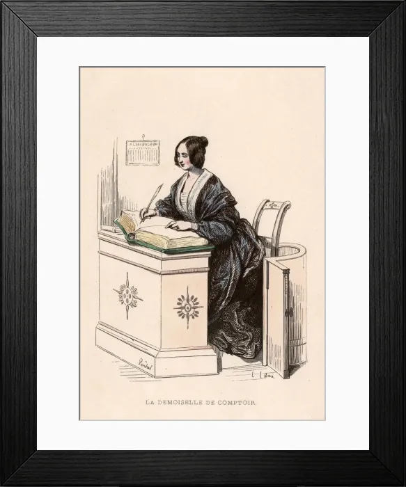 Framed Print : FEMALE CASHIER 1850 Framed Print : FEMALE CASHIER 1850