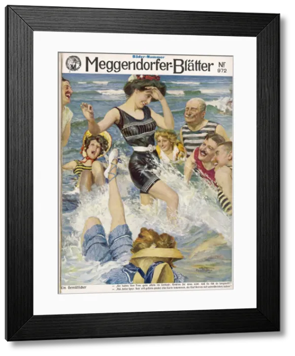 Framed Print : Woman makes a big splash Framed Print : Woman makes a big splash