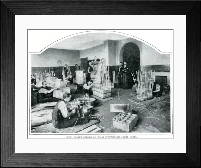 Framed Print : Blind Basket-Makers in London 1900 Framed Print : Blind Basket-Makers in London 1900