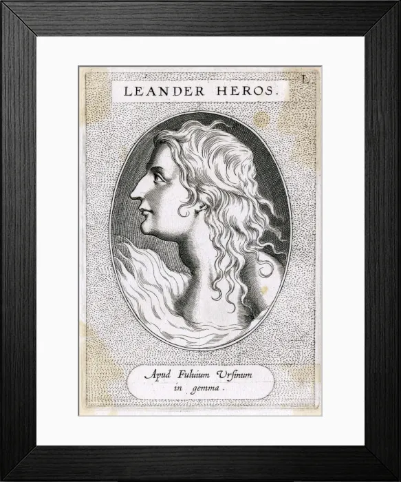 Framed Print : LEANDER. Leander, the lover of Hero (a priestess of Aphrodite)