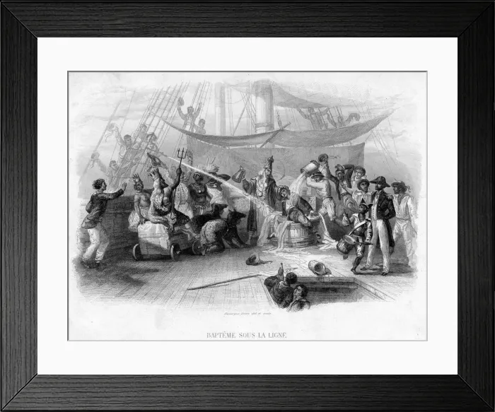 Framed Print : FRENCH EQUATOR BAPTISM Framed Print : FRENCH EQUATOR BAPTISM