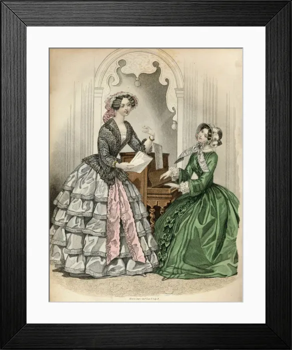Framed Print : Ladies at Piano 1851 Framed Print : Ladies at Piano 1851