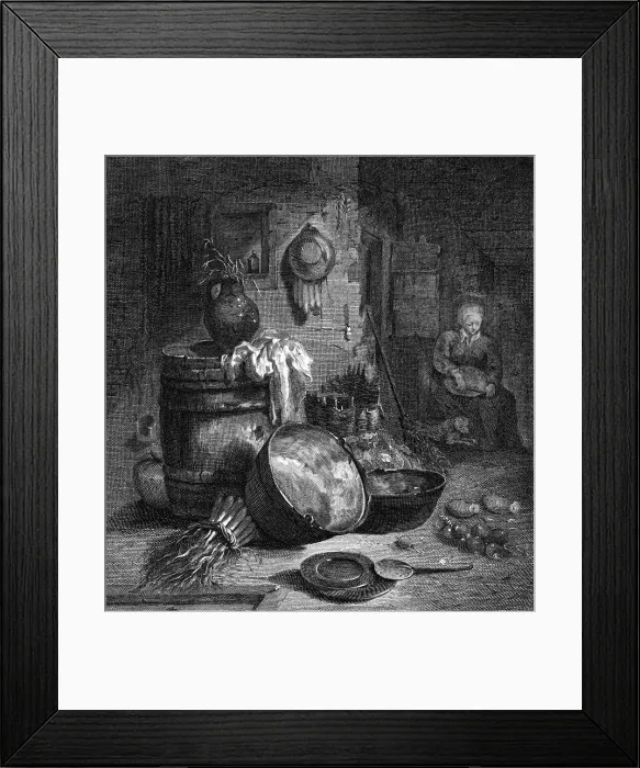 Framed Print : DARK DUTCH KITCHEN C17 Framed Print : DARK DUTCH KITCHEN C17