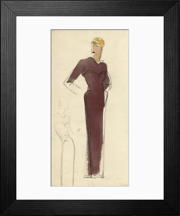 Framed Print : Aubergine dress 1932 Framed Print : Aubergine dress 1932