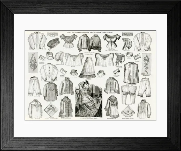 Framed Print : Selection of Victorian womens fashion 1875 Framed Print : Selection of Victorian womens fashion 1875