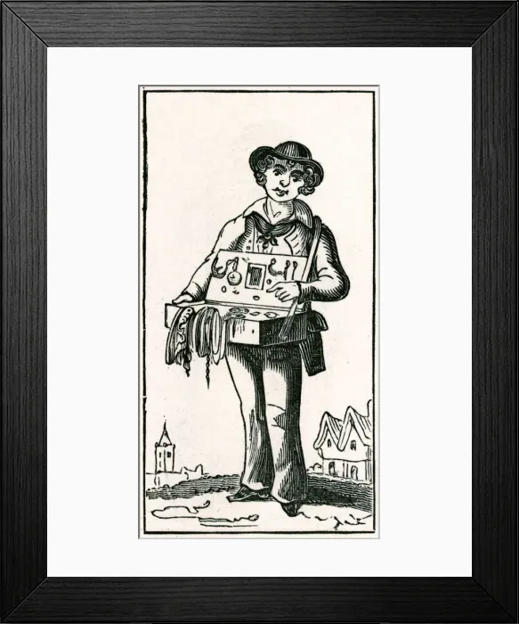 Framed Print : Street trader - young pedlar 1876 Framed Print : Street trader - young pedlar 1876
