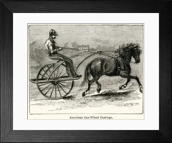 Framed Print : American one-wheel carriage 1886 Framed Print : American one-wheel carriage 1886