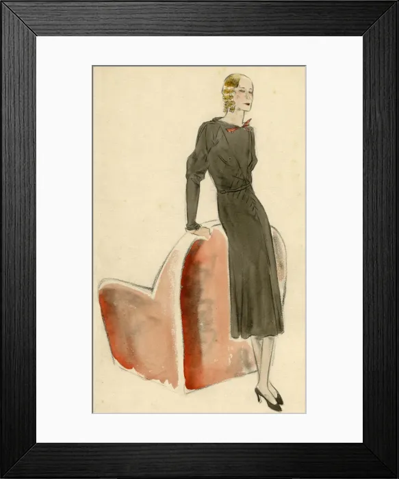 Framed Print : Black dress 1930s Framed Print : Black dress 1930s