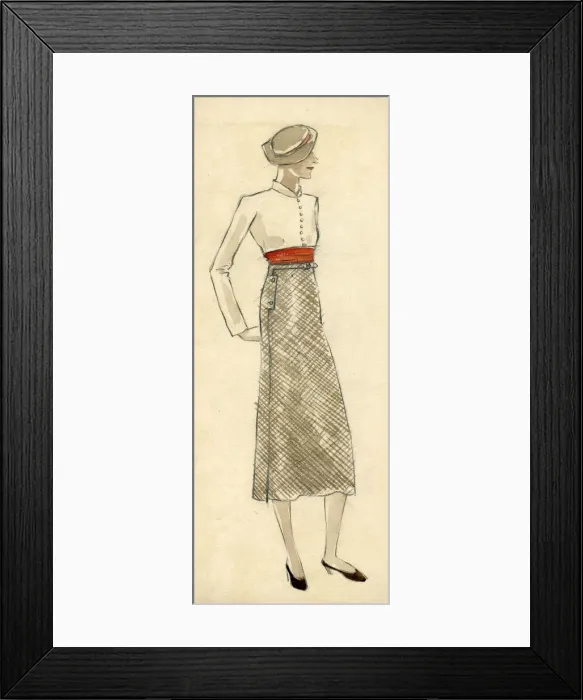 Framed Print : Woman wearing high waist skirt 1930 Framed Print : Woman wearing high waist skirt 1930