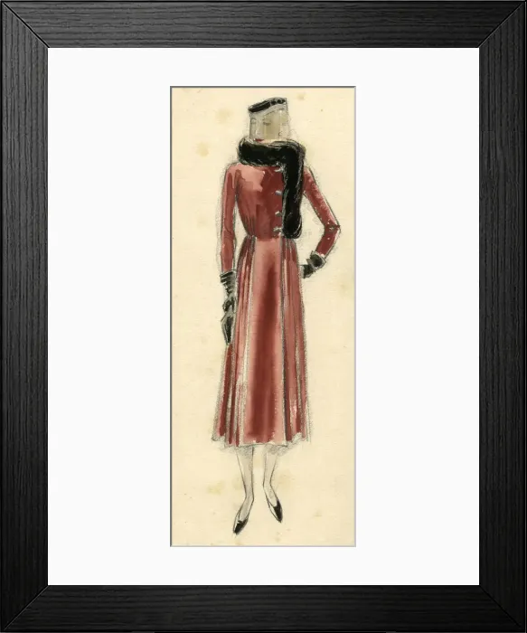 Framed Print : Woman wearing fur coat 1930 Framed Print : Woman wearing fur coat 1930