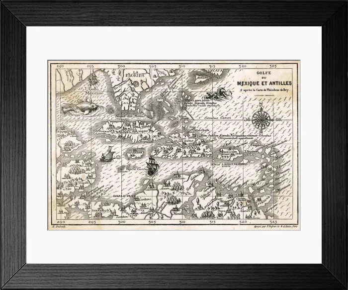 Framed Print : MAPS / AMERICAS / W. INDIES Framed Print : MAPS / AMERICAS / W. INDIES