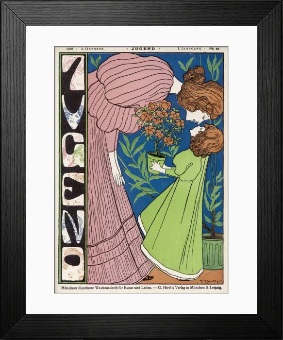 Framed Print : Mother Girl Flowers 1896 Framed Print : Mother Girl Flowers 1896