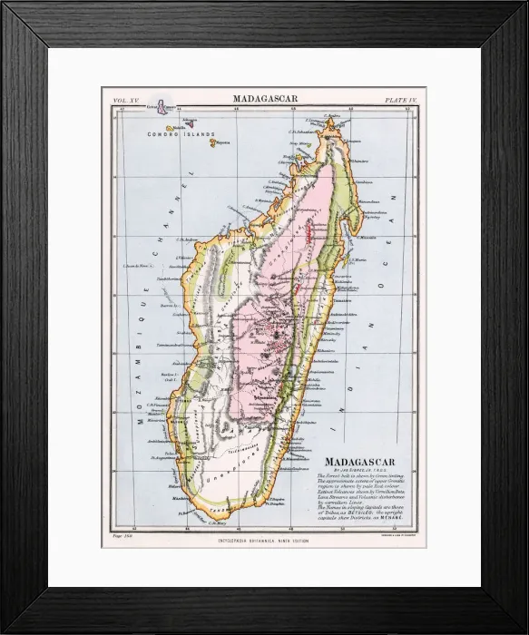 Framed Print : MAP / AFRICA / MADAGASCAR Framed Print : MAP / AFRICA / MADAGASCAR