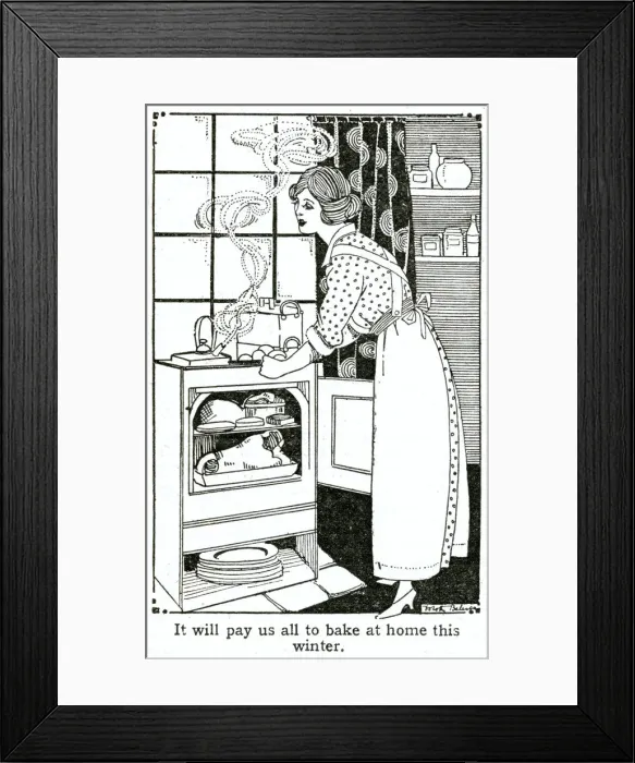 Framed Print : Lady at the stove 1919