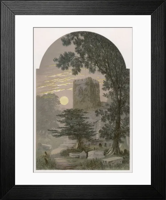 Framed Print : CHURCH BY MOONLIGHT Framed Print : CHURCH BY MOONLIGHT