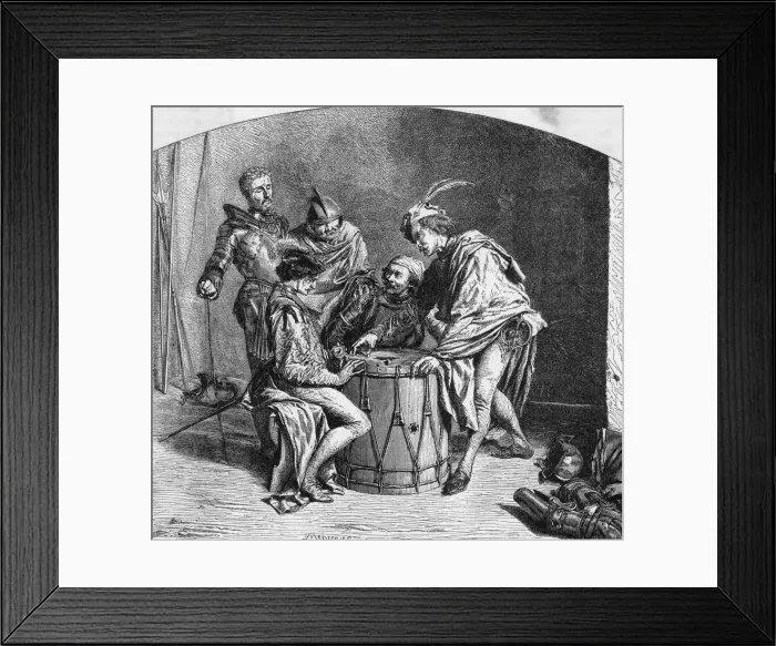 Framed Print : SOLDIERS PLAY DICE C19 Framed Print : SOLDIERS PLAY DICE C19