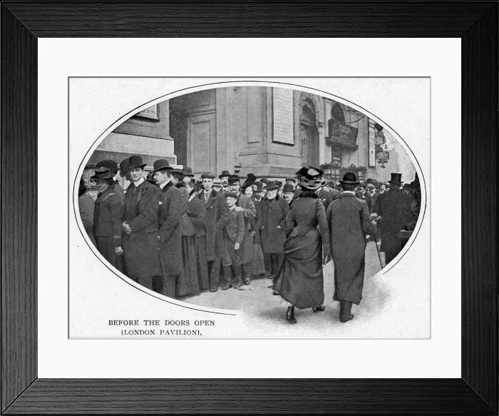 Framed Print : QUEUE AT LONDON PAVILION Framed Print : QUEUE AT LONDON PAVILION