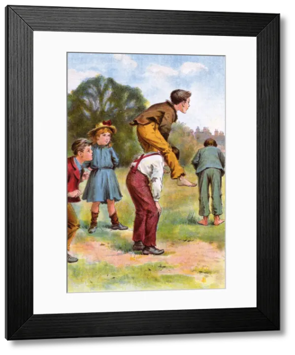 Framed Print : BOYS PLAYING LEAPFROG Framed Print : BOYS PLAYING LEAPFROG