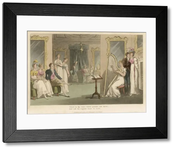 Framed Print : HARPIST ENTERTAINS Framed Print : HARPIST ENTERTAINS