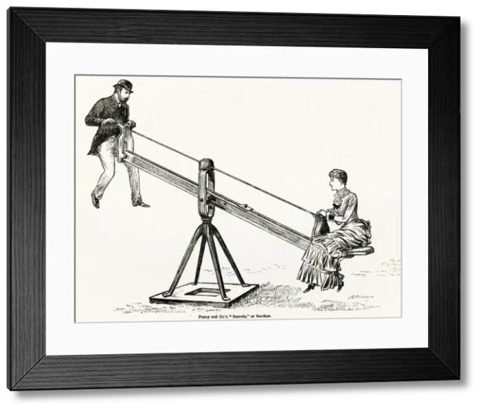 Framed Print : Piercy and Co.s Bascule, or see-saw 1886 Framed Print : Piercy and Co.s Bascule, or see-saw 1886