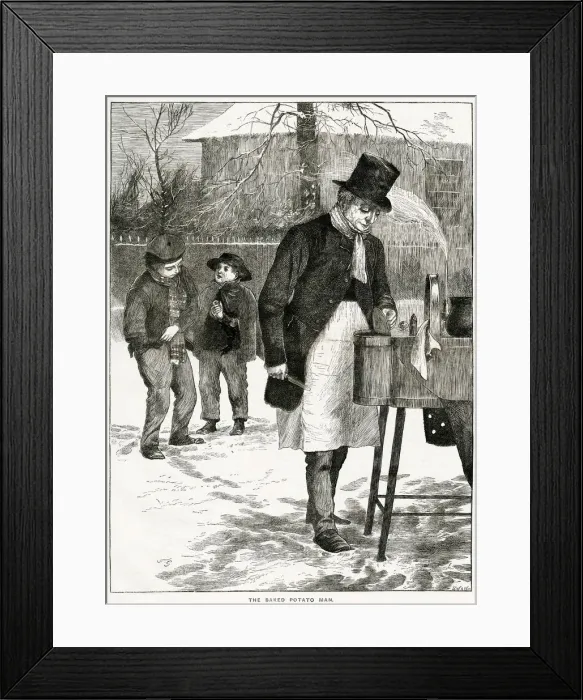 Framed Print : Baked potato seller 1870 Framed Print : Baked potato seller 1870