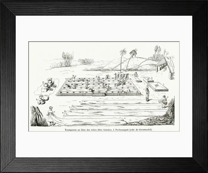 Framed Print : DYEING CLOTH WITH INDIGO Framed Print : DYEING CLOTH WITH INDIGO